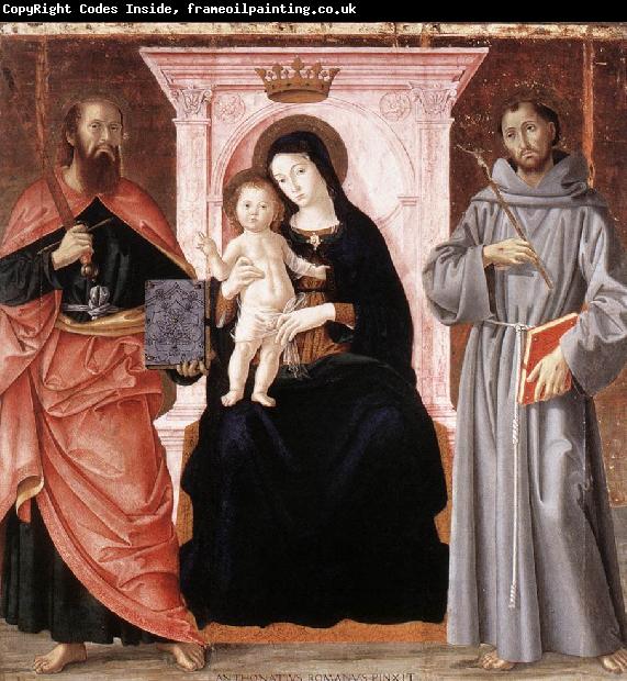 ANTONIAZZO ROMANO Madonna Enthroned with the Infant Christ and Saints jj